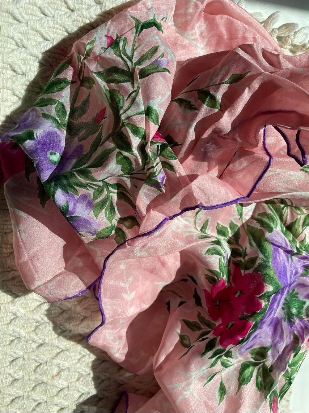 VTG SILK BLEND HANDROLLED SCARF